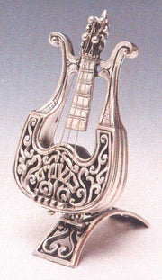Sterling Silver Harp Spice Box